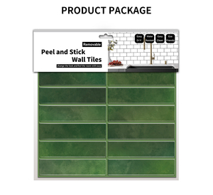 Jorunns nóng bán màu xanh lá cây hình chữ nhật gạch tường Panel Peel Stick 3D ốp tường cho nhà bếp và phòng tắm backsplash - Product Image 4