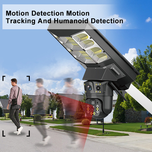 CCTV per esterni Wireless ad energia solare PTZ telecamera LED lampione 4G sistema di sicurezza di rete CMOS visione notturna per interni Pan-Tilt - Product Image 3