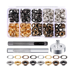 厂家直销支持亚马逊供应1/4英寸200套装索环孔眼3件4色安装工具包 - Product Image 1