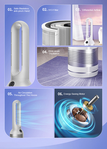 8 hız 80 derece salınan uzaktan kumanda akıllı elektrikli Bladeless kulesi Fan bıçak olmadan - Product Image 5