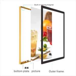 A4超薄发光二极管灯箱餐厅菜单板图片广告海报超薄灯箱 - Product Image 4
