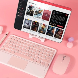 Per iPad Wireless Bluetooth Touch Keyboard per Xiaomi per Samsung per Huawei Tablet spagnolo coreano russo Android IOS Windows - Product Image 4