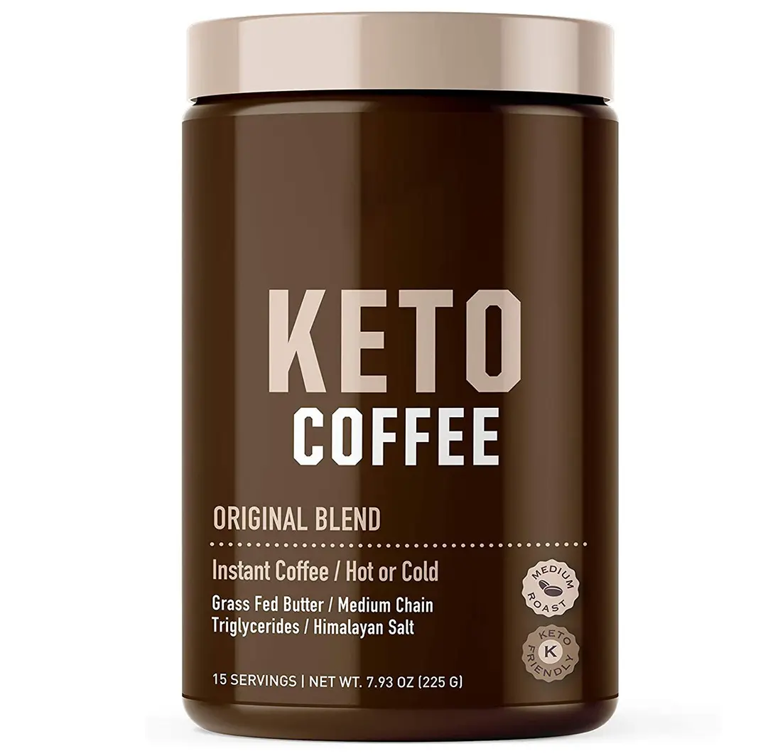 قهوة كيتو فورية مع زيت MCT, زيت كيتو إنقاص الوزن العضوي كيتو ريجيم مسحوق القهوة مشروب تنحيف إضافي