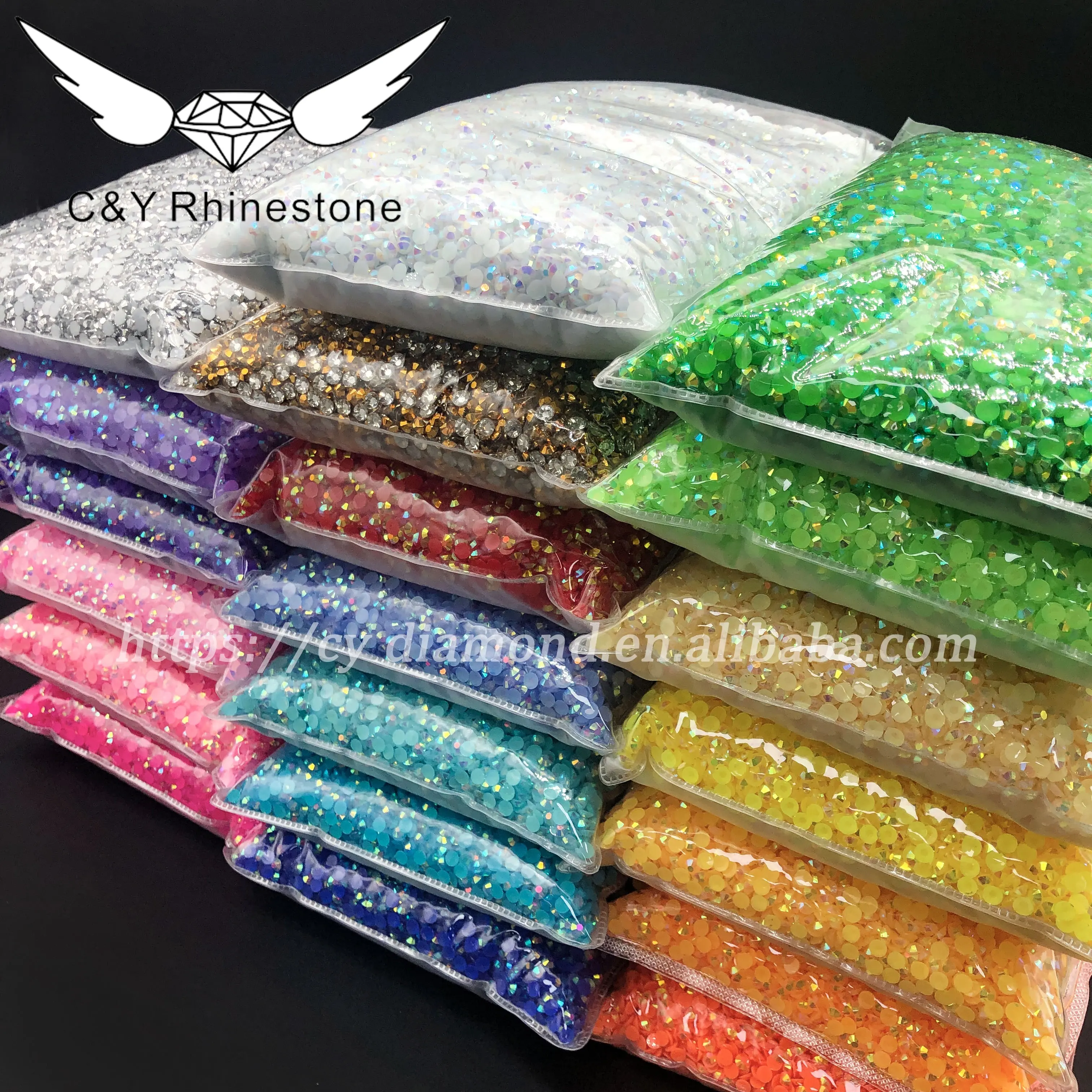 Rhinestones kristal AB reçine olmayan sıcak düzeltme Strass Flatback toptan 2mm 3mm 4mm 5mm 6mm taşlar jöle pembe yüksek sınıf