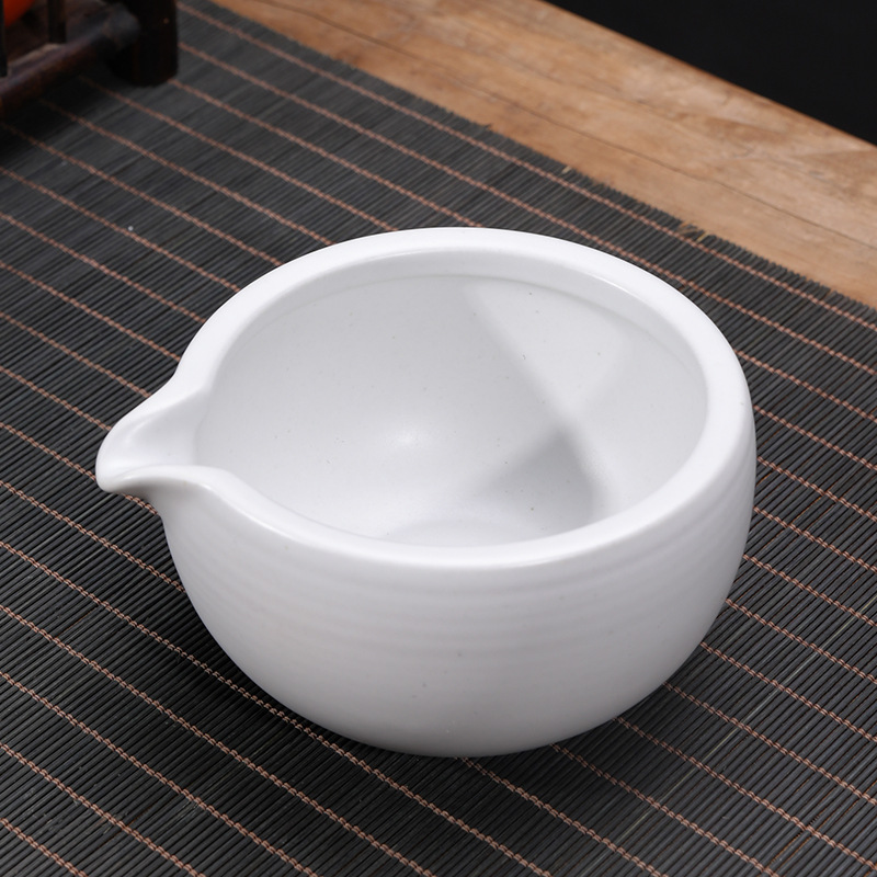 Cuenco de matcha blanco luna Ru kiln