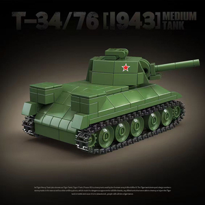 Collectible Model Plastic 415pcs Brick Military Main Battle Armour Vehicle T-34/76 Medium <strong>Soviet</strong> Ww2 Tank Building Block Set <strong>Toy</strong> - Product Image 5