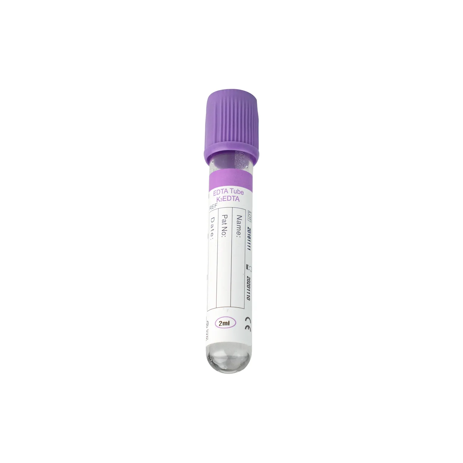 Penutup ungu K2 K3 tabung EDTA tabung koleksi darah vakum sekali pakai tabung EDTA k3