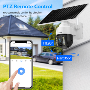 Loosafe <span class=keywords><strong>3MP</strong></span> <span class=keywords><strong>PTZ</strong></span> 4G Sim כרטיס IP מצלמה חיצוני CCTV שמש נמוך כוח מצלמה PIR אדם זיהוי אבטחה חיצוני 4G שמש מצלמה