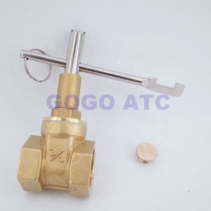 Brass Gate Valve with Lock DN15 1/2 DN20 3/4 DN25 1&quot; Inside the Triangle <strong>Key</strong> Water Pipe Water Meter Front Anti-theft Lock Valve - Product Image 3