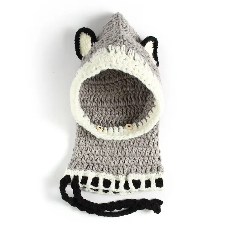 Chapeau mignon en renard tricoté fait à la main pour enfant, bonnet chaud d'hiver pour bébés garçons et filles, M0337, collection