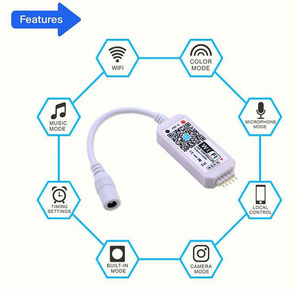 12V 24V Mini regulador WIFI RGBW Control de voz inteligente RGB LED controlador - Product Image 6