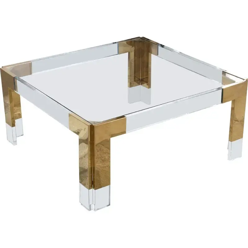 Tavolino da salotto all'ingrosso della cina tavolino da caffè in vetro temperato personalizzato acrilico di lusso