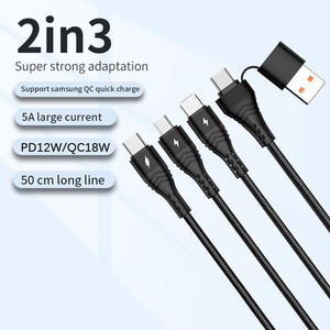 สายชาร์จ PD QC 100W ใหม่สายชาร์จ USB C ไปยังสายชาร์จเร็วแบบถัก3-in-1สำหรับ iPhone และ Samsung - Product Image 4