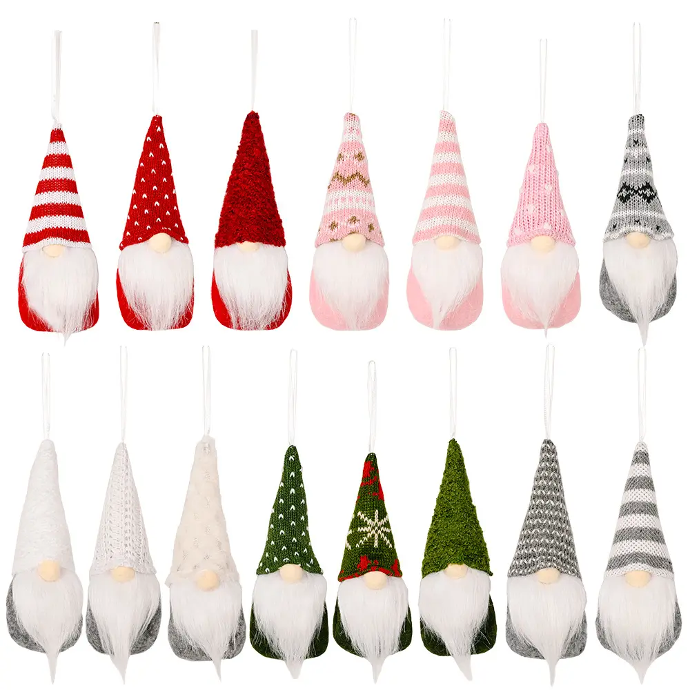 Boneka Gnome ornamen natal hiasan gantung Natal Skandinavia Santa Gnome topi untuk dekorasi rumah dekorasi liburan