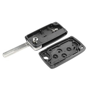 4 Button <strong>Remote</strong> Key Shell with VA2 Blade Battery in Case Without Transponder for Peugeot <strong>207</strong> 107 106 206 407 806 - - Product Image 4