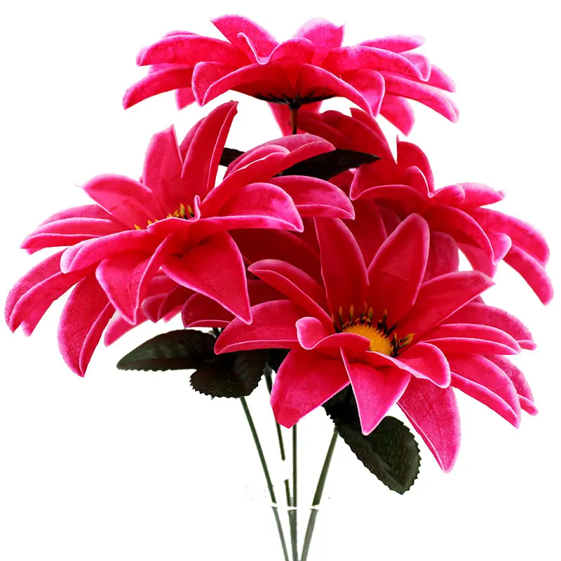 Fornitore della cina 5 teste di seta artificiale fiori funebri bouquet per la decorazione estere