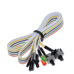 1 pz 65CM Slim PC Compute cavo di alimentazione della scheda madre originale On Off Reset con luce a LED interruttore di ripristino dell'alimentazione del PC interruttore a pulsante - Product Image 6
