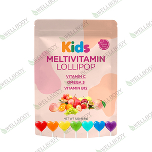 Wellbody nhãn hiệu riêng trái cây tự nhiên flavour đường miễn phí số lượng lớn vitamin tổng hợp <span class=keywords><strong>Lollipop</strong></span> Kẹo vitamin tổng hợp <span class=keywords><strong>Lollipop</strong></span> cho trẻ em - Product Image 1