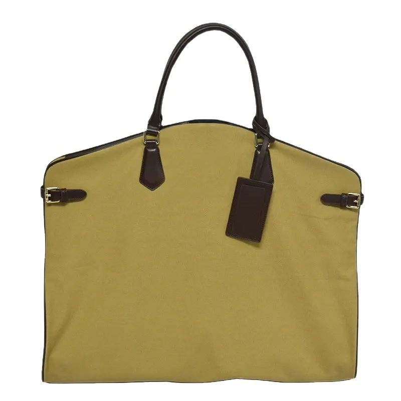 حقيبة رجالي للزفاف مع شعار مخصص حقيبة بسعة كبيرة قماش مشمع أخضر قابلة للطي حقيبة مخصصة