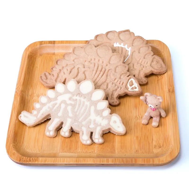 Food grade OEM 3D Animal Shape Different Dinosaur ABS Cookie Cutters pastry Mould For Kid
