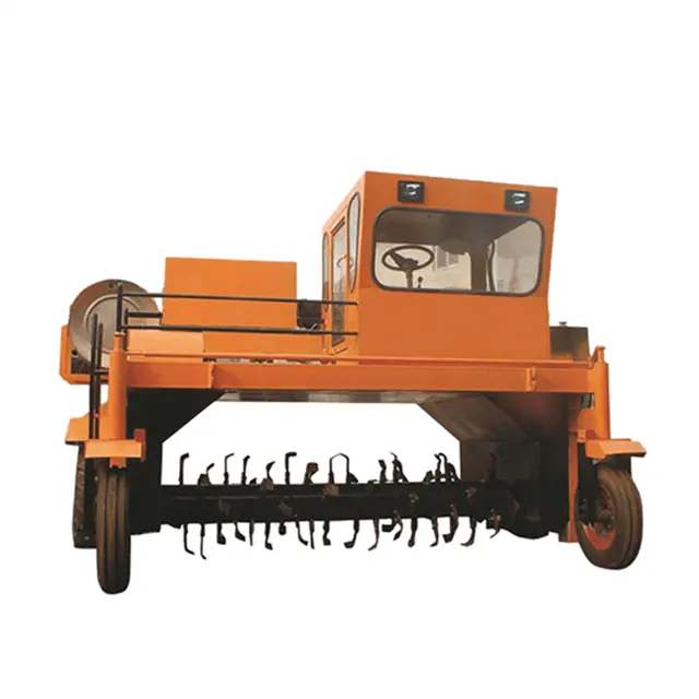 Traktör Powered monte uygular tahrikli çekilebilir Windrow tekerlek tipi kompost Turner satılık