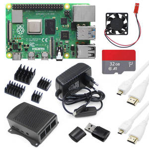 Orijinal ahududu Pi 4B 1GB/2GB/4GB/8GB RAM AI vizyon robotik için GPIO genişletme kartı USB 3.0 ile komple başlangıç kiti