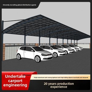 Heswei hiện đại hợp kim nhôm carport Cách Điện Đường chéo kéo bãi đậu xe nhà kho độ bền Hội Đồng Quản trị áp lực xử lý đơn vị cho doanh nghiệp - Product Image 3