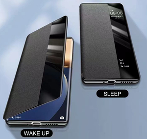 华为P50亲手机壳的优质PU皮革智能视角翻盖 - Product Image 2