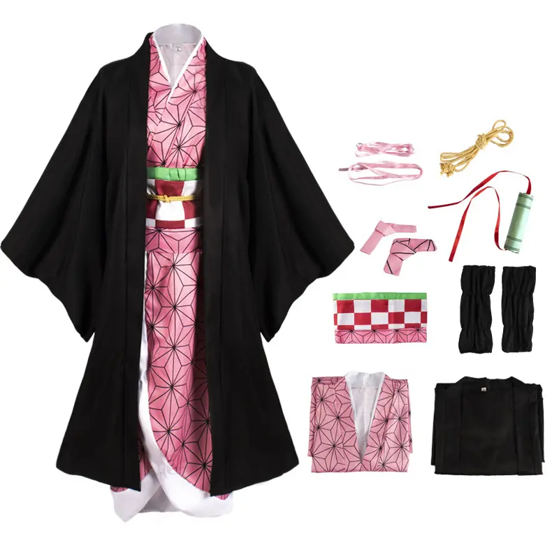 Ghost Demon Slayer Japão Anime Cos Traje Nezuko Conjunto Completo Desempenho Cosplay Vestido