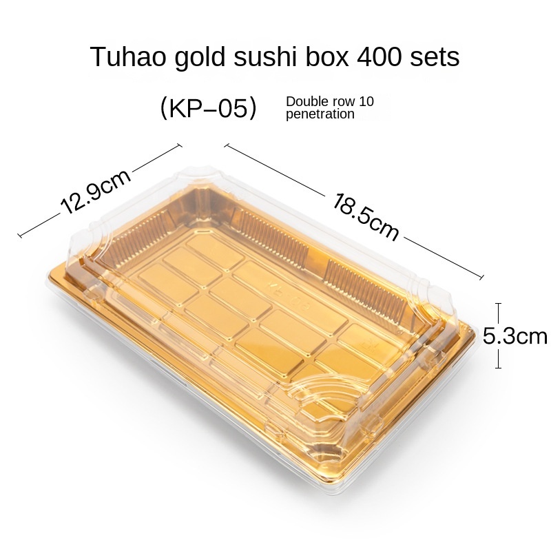 05 boîte à sushi dorée luxueuse avec couvercle