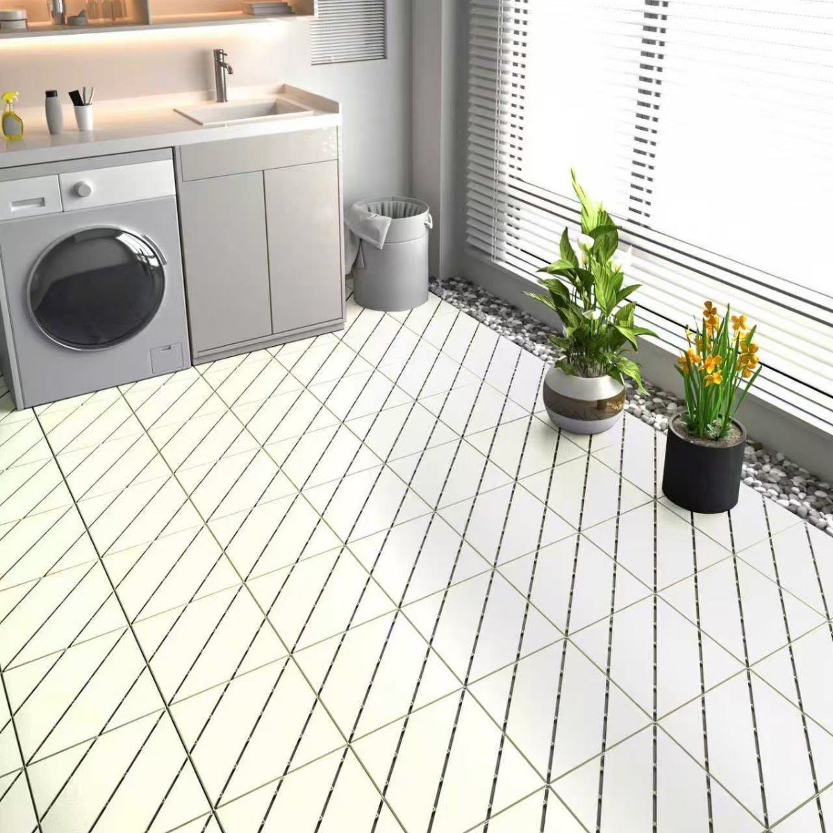 Tavola a quattro strisce in twill bianco sporco