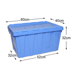 Venta caliente transporte logístico anidamiento caja móvil de plástico tapa adjunta contenedores caja apilable caja de plástico con tapa - Product Image 6