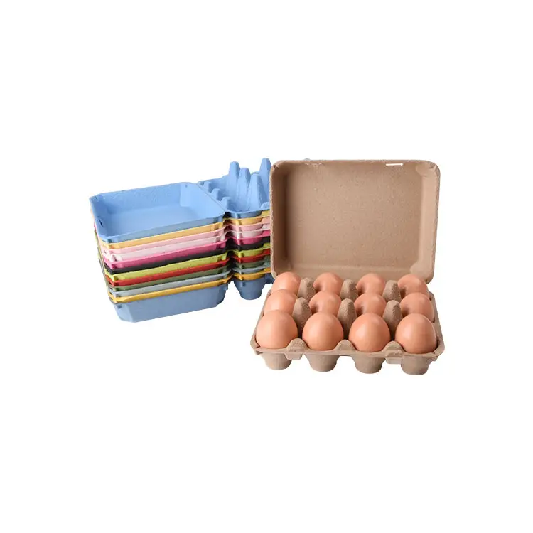 Cartones de papel para huevos 3x4, venta al por mayor, cartones de huevos biodegradables, 12 bandejas de embalaje, caja de bandeja de cartón de fibra de pulpa para huevos