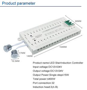 DC12/24V PIR运动传感器32步楼梯照明调光器智能楼梯灯自动控制器带运动传感器的发光二极管条 - Product Image 4