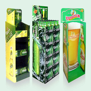 定制印刷瓦楞纸板展示架，用于饮料和POS酒瓶，用于POP展示架的弹出式营销
