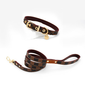 Conjunto de <span class=keywords><strong>Collar</strong></span>, Arnés y Correa para Perro de Cuero Ecológico, Moderno, Elegante y de Lujo, Personalizado con Logotipo, Ajustable y Antitirones - Product Image 5