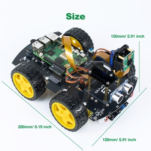 LAFVIN ahududu Pi 4WD Robot araç kiti Python programlama işık/yüz izleme DIY projeleri kiti ahududu Pi için 4 4B 5