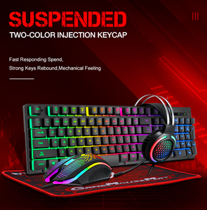 Alfombrilla de ratón RGB para Gaming, Combo de teclado, auriculares, Kit de ratón 4 en 1 para ordenador, nuevo diseño - Product Image 2