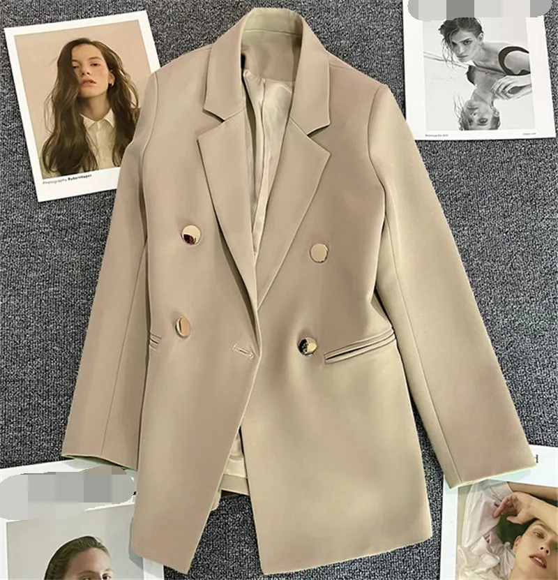 Vente en gros de manteaux de styliste à manches longues, Blazer ample à Double boutons