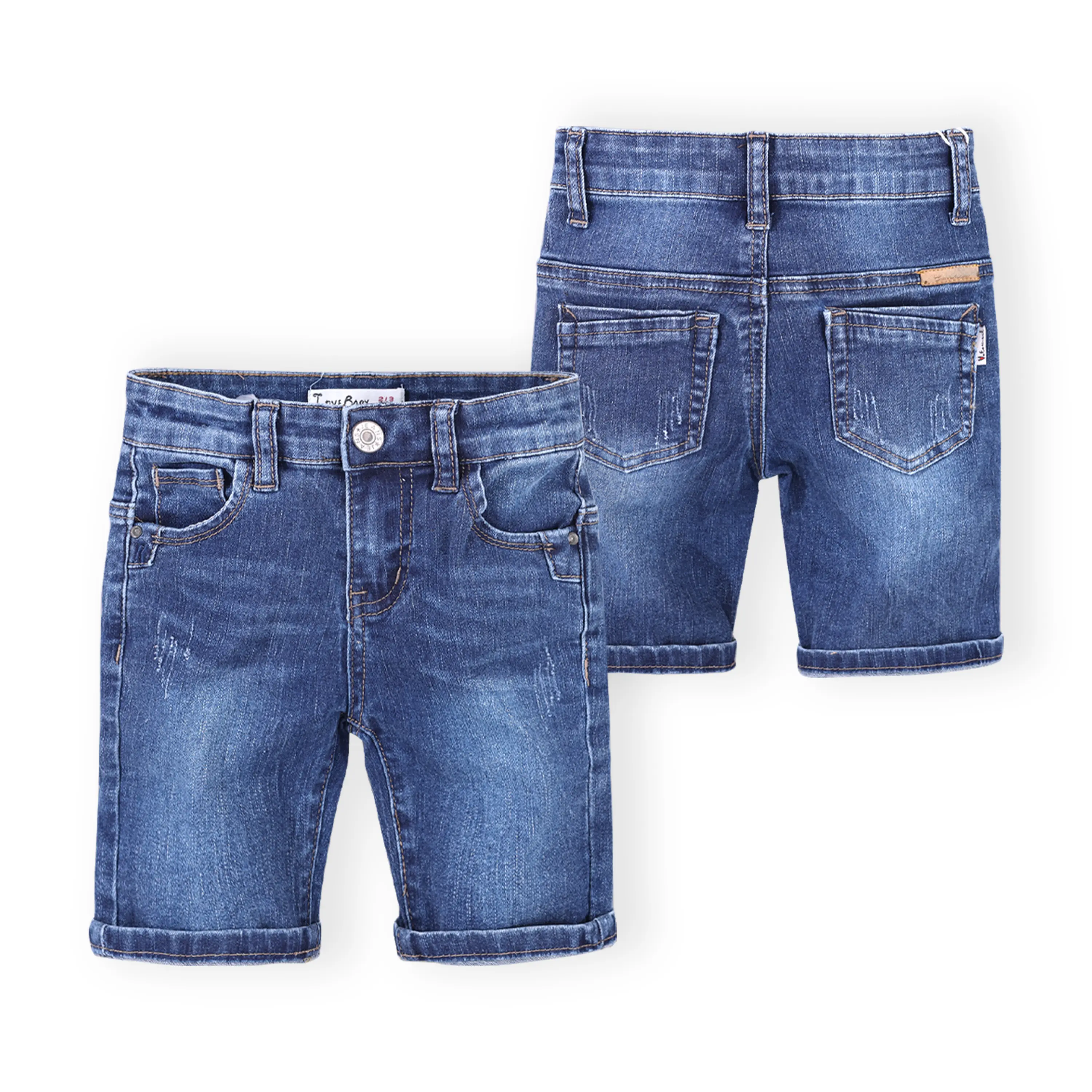 Simple style children's wear GuangZhou jeans manufacturers washed denim toddler jean shorts for boy