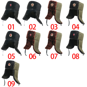 DDA2088 חמים גברים נשים לעבות Ushanka רכיבה על Earflap רוסית כובע חיצוני חורף סובייטי תג טרופר כובעים