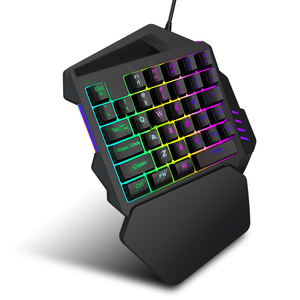 Honcam una mano tastiera Gaming RGB retroilluminato 35 tasti portatile Mini tastiera di gioco ergonomico Controller di gioco per PC Gamer - Product Image 1