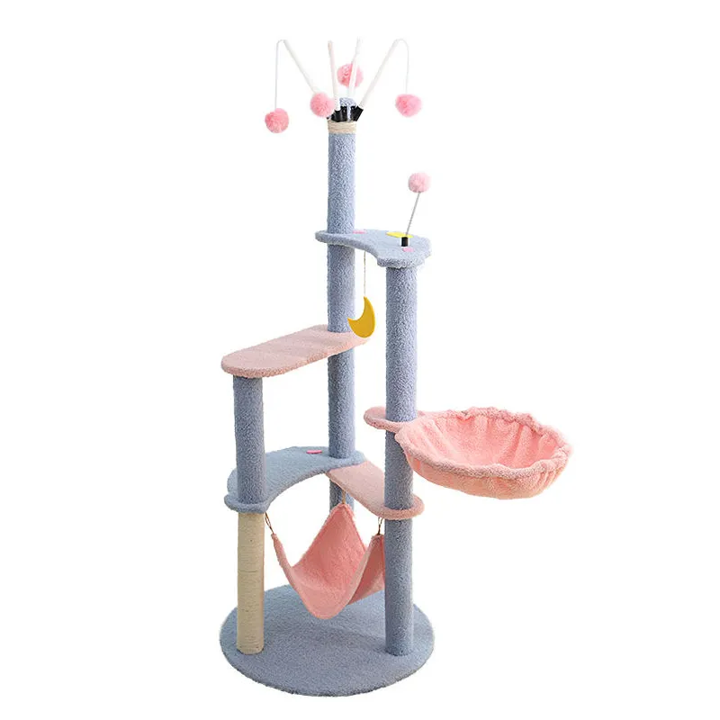 Brinquedo de veludo para árvore de gato, fabricante de veludo para teto, saltos e escaladas