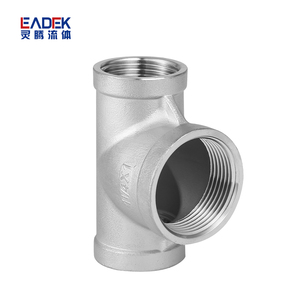 Ready to Ship No Sand <strong>Hole</strong> Casting 1/2&quot; 1&quot; <strong>SS</strong> Stainless Smooth Male Threaded Reducing Tee - Product Image 2