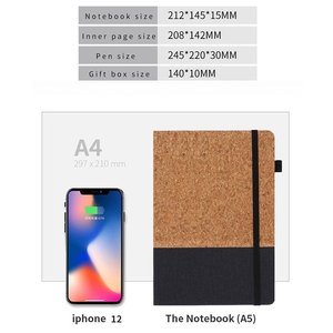 Logotipo personalizado A5 Capa dura Cortiça Planejador De Madeira Binder Business Style Journal <span class=keywords><strong>Notebook</strong></span> PU Capa Mármore Manifestação Presente