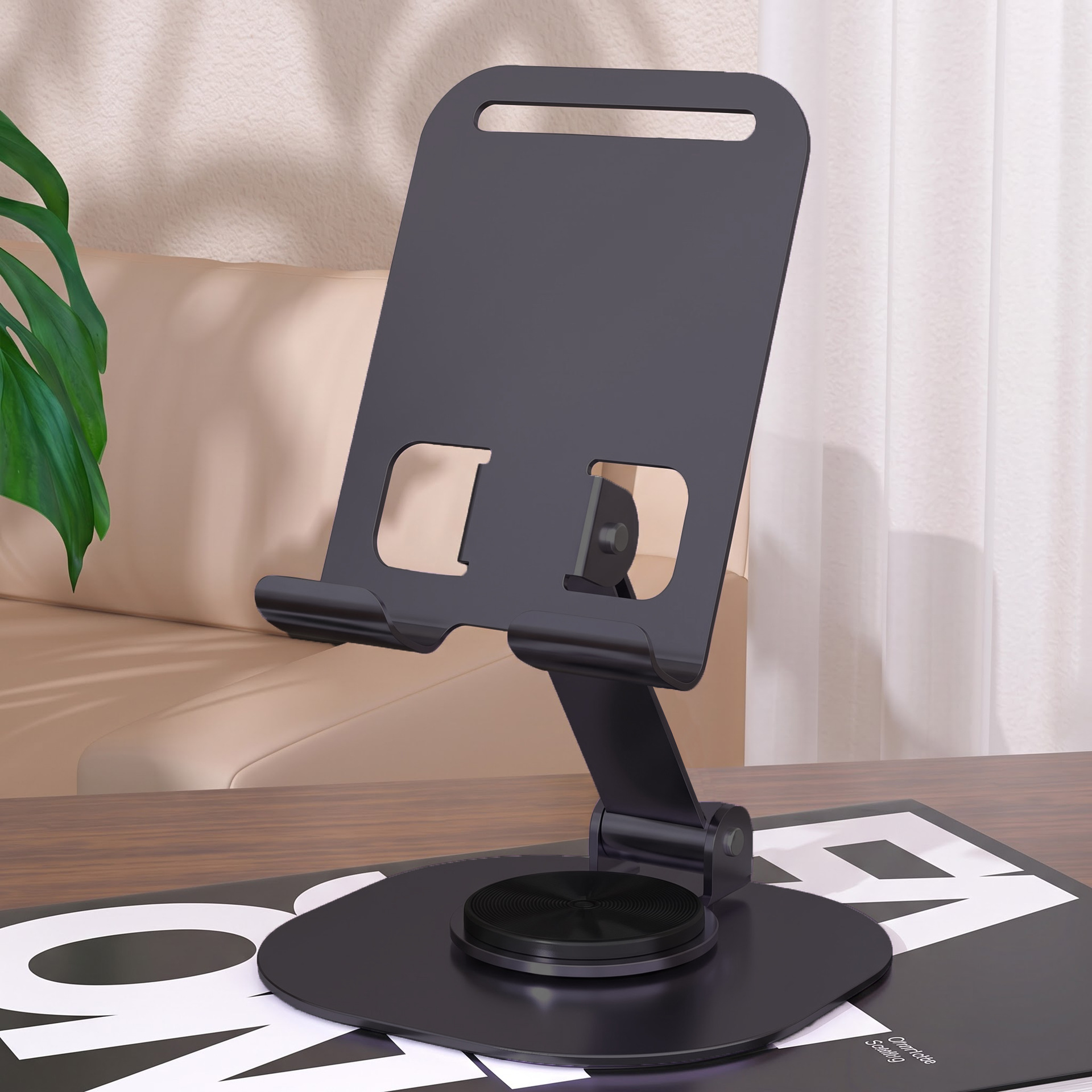 Black folding phone stand