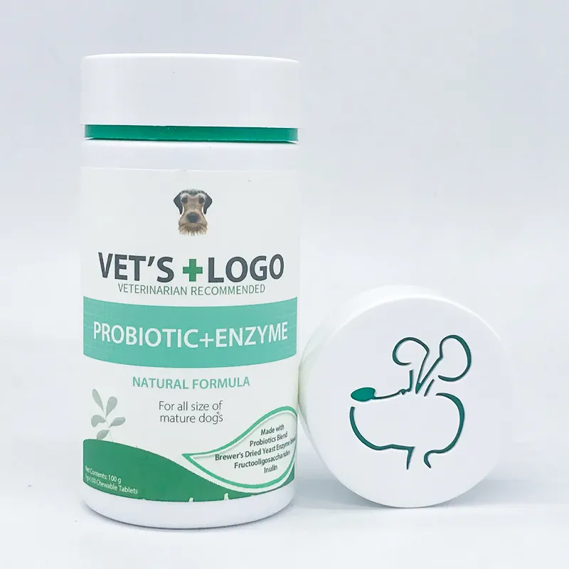 Cane personalizzati Probiotici Supplemento Formula 100g Gatto Cane Probiotici e Enzimi Zucca Aromatizzato Masticare Compresse