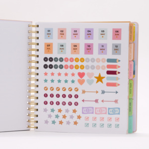 2025 stampa personalizzata B5 copertina rigida agenda quotidiana non datata/anno datata quaderno di diario con schede/divisori - Product Image 4