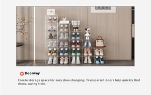 Tùy chỉnh rõ ràng shoebox Stackable hộp giày với biểu tượng tùy chỉnh thả phía trước từ hộp giày lưu trữ - Product Image 6