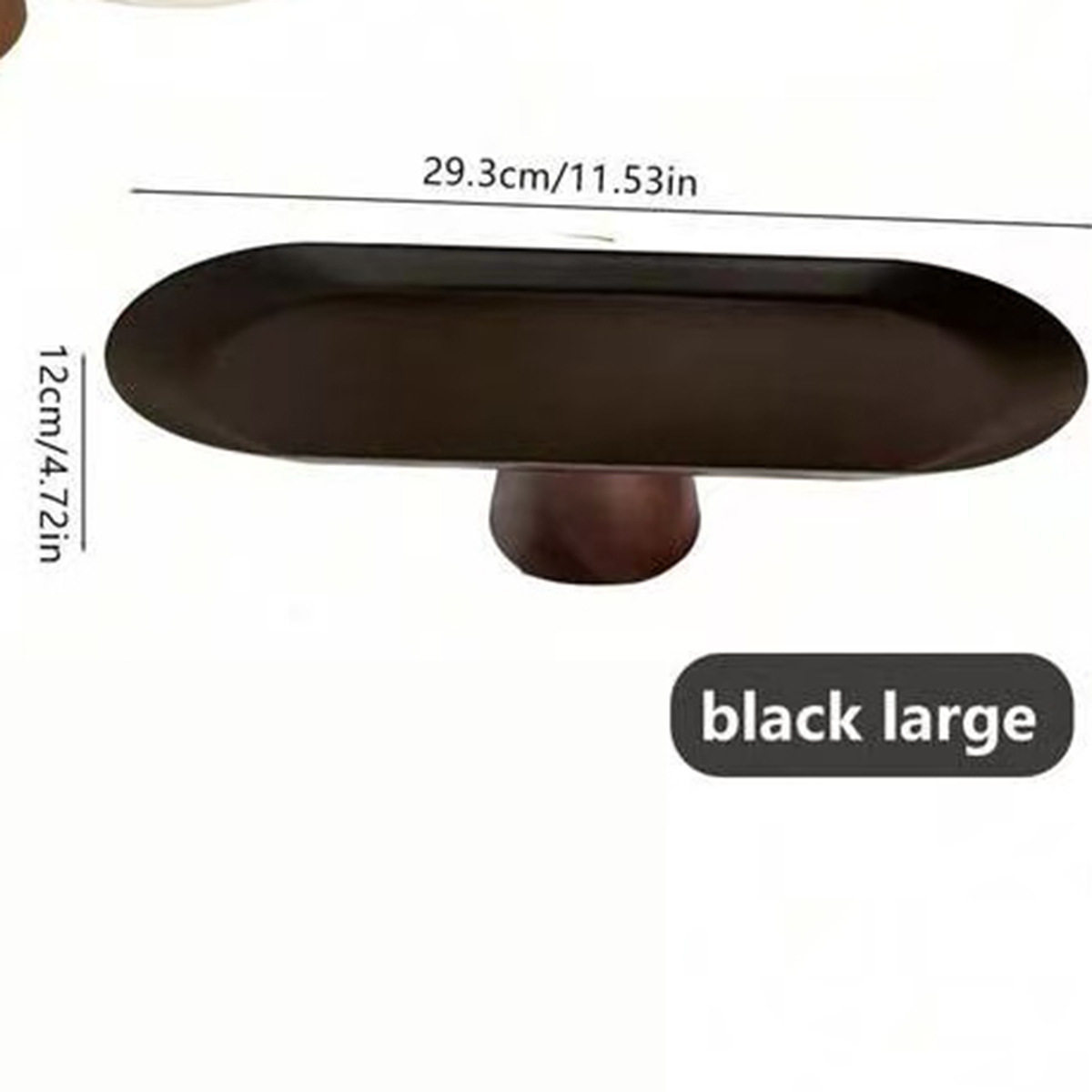 Noir - Assiette Ovale - 30cm - Pieds en Bois
